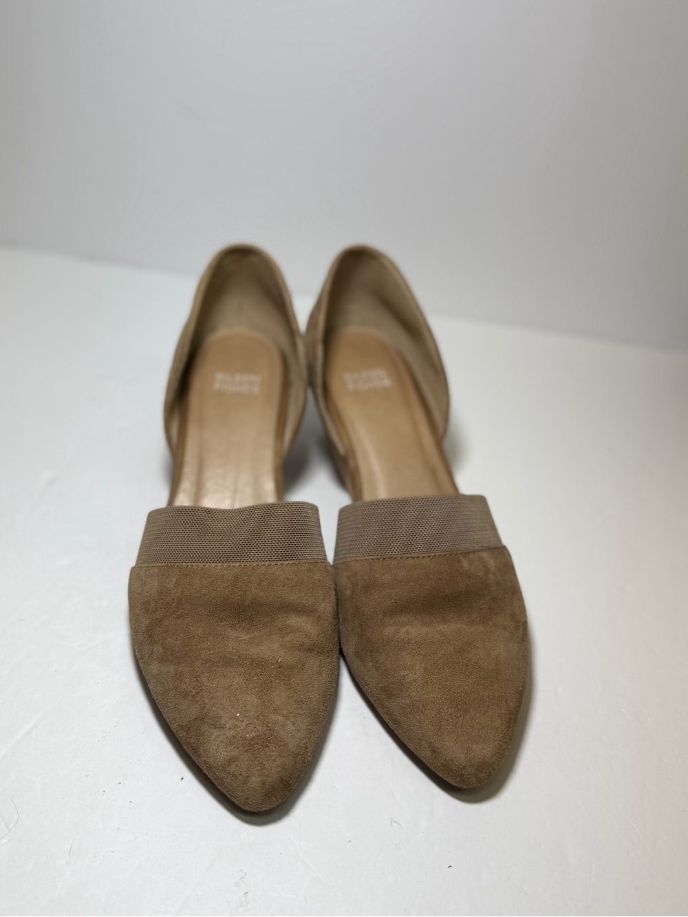 Eileen Fisher Hilly D'Orsay Brown Taupe Sand Suede Pumps Women Size 8